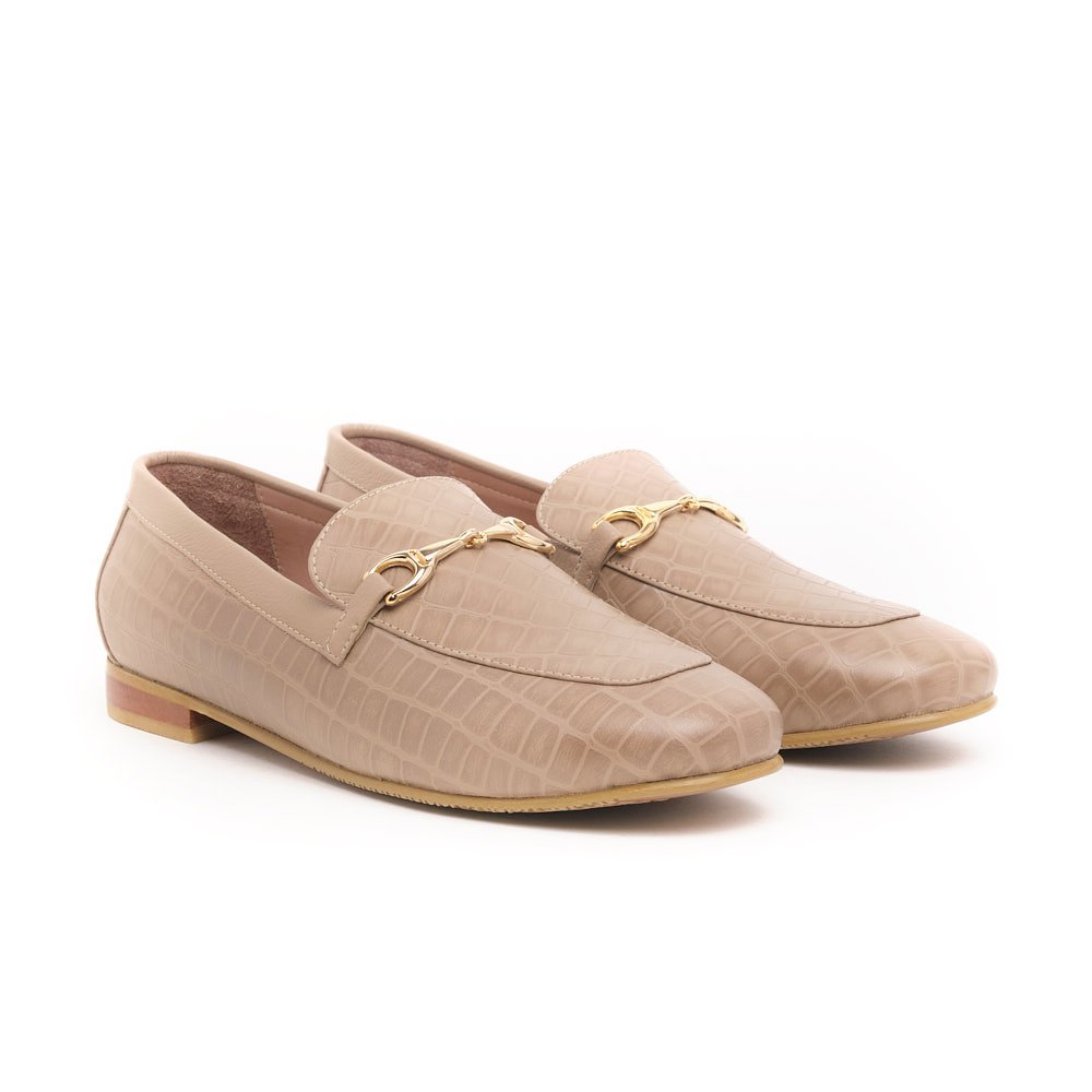 mocasin-elisa-cuero-taupe-repujado-mujer Mocasín Elisa - Imagen 1
